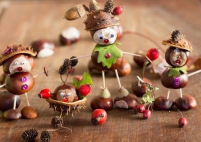 Chestnut figures created by children